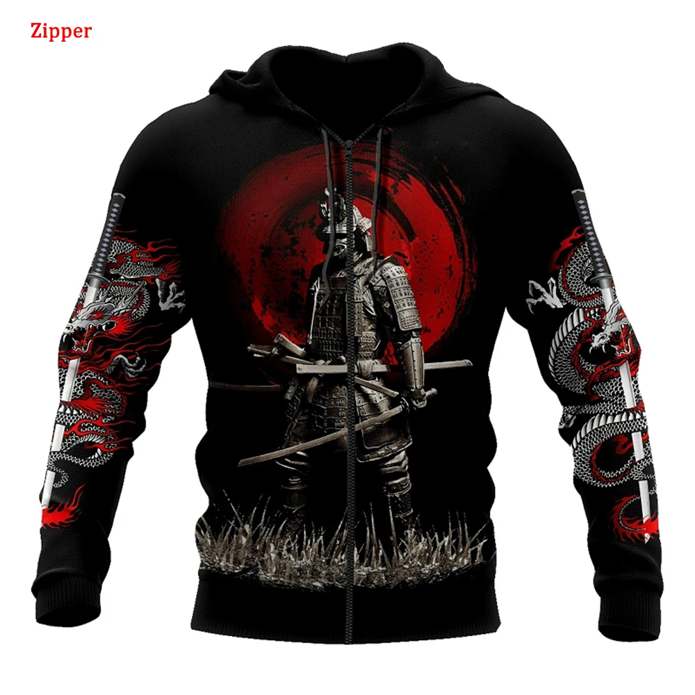 นักรบนินจาญี่ปุ่น Tattoo Samurai หน้ากาก Hoodie ซิปผู้ชายผู้หญิงเด็กเสื้อ 2025 ขายร้อนใหม่