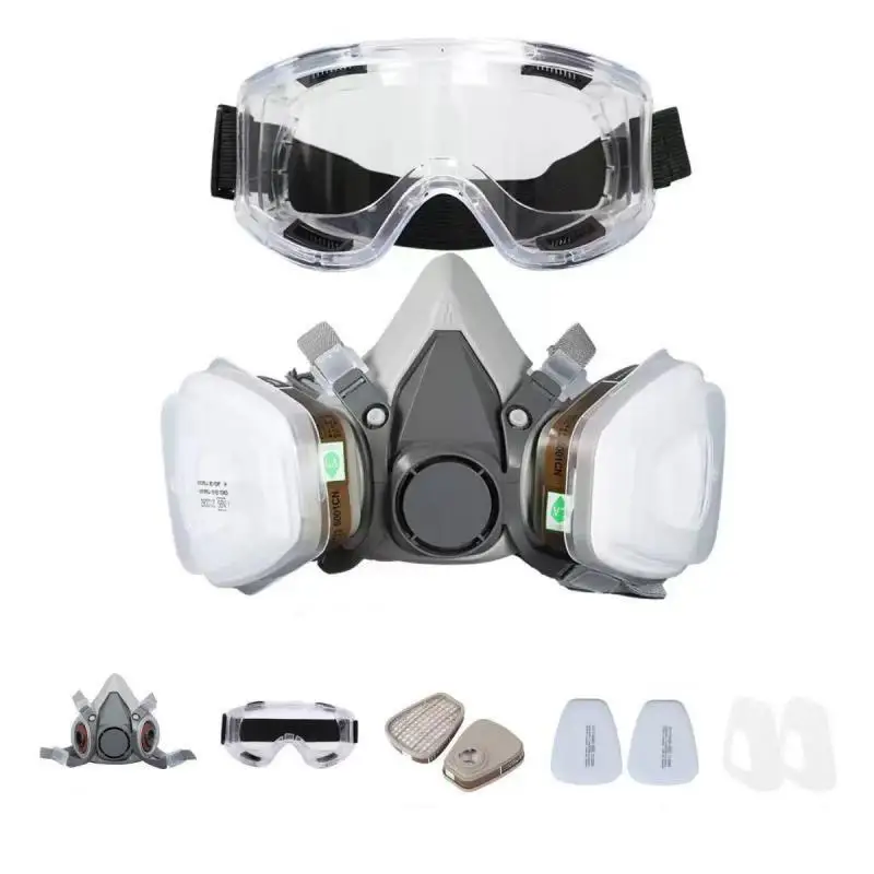 New 7in1/16in1 6200 Dust Gas Respirator Half Face Dust Mask For Painting Spraying Organic Vapor Chemical Gas Filter Work Safety