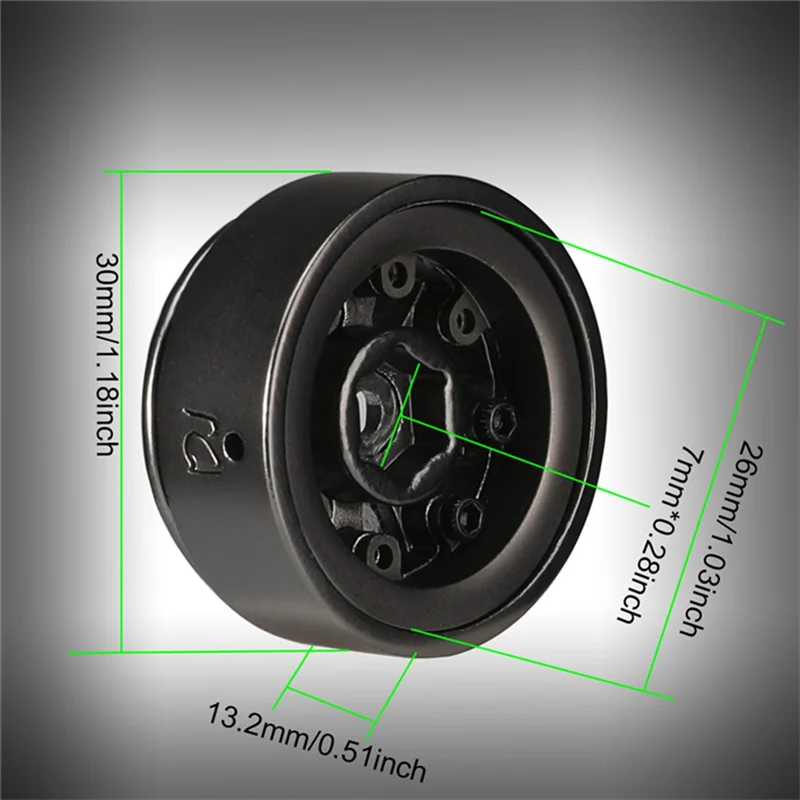 

BEDW-4Pcs 124G 1.0 Металлическая ступица колеса с замком для осевого SCX24 AX24 Traxxas TRX4M FMS FCX24 1/18 1/24 RC Гусеничный автомобиль Запчасти