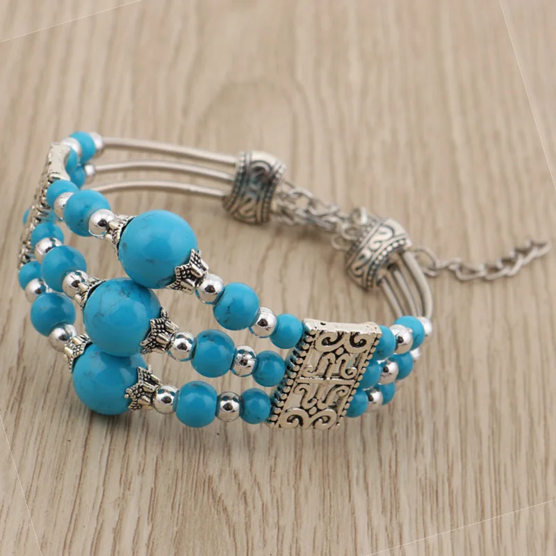 Aihua Neue böhmische Charm-Perlenarmbänder für Frauen, ethnische Armbänder aus Naturstein, modischer Schmuck, Partygeschenke – Detail 9