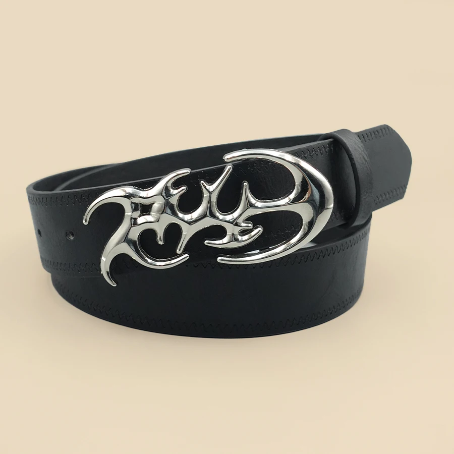 Classic Black Pu Leather Belt with Silver Buckle, Thin Pu Leather Casual Pin Buckle Belt for Pants, Jeans and Dresses
