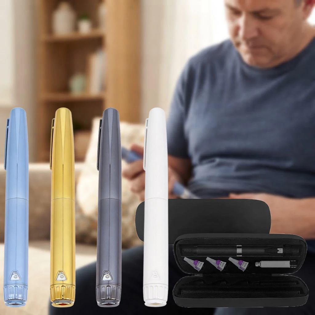 V4 Metal Injector Pen with Box Reusable Adjustable Precise 60IU Dosage Peptide Pens Compatible with Standard 3ml Cartridge Vial