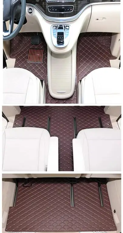 

Good quality! Custom full set car floor mats for Mercedes Benz Viano W639 2022-2003 7 8 seats waterproof carpets for Viano 2010