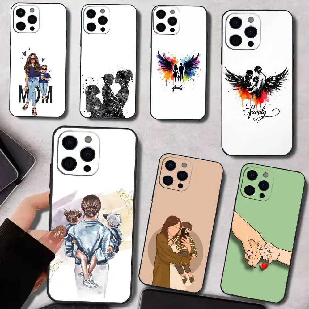 

Super Mom Baby Girl Son Daughter Phone Case Silicone Soft For IPhone 17 16 15 14 13 12 11 X XR Plus Pro Max Plus