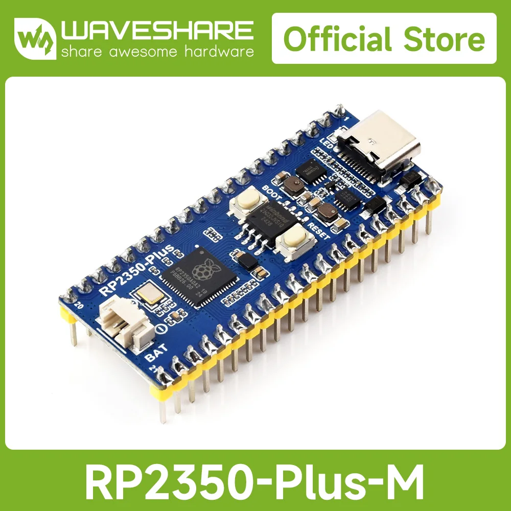 Waveshare RP2350-Plus Development Board, Pico-like MCU Board Based On Raspberry Pi RP2350A Dual-core Flash memory 4MB/16MB