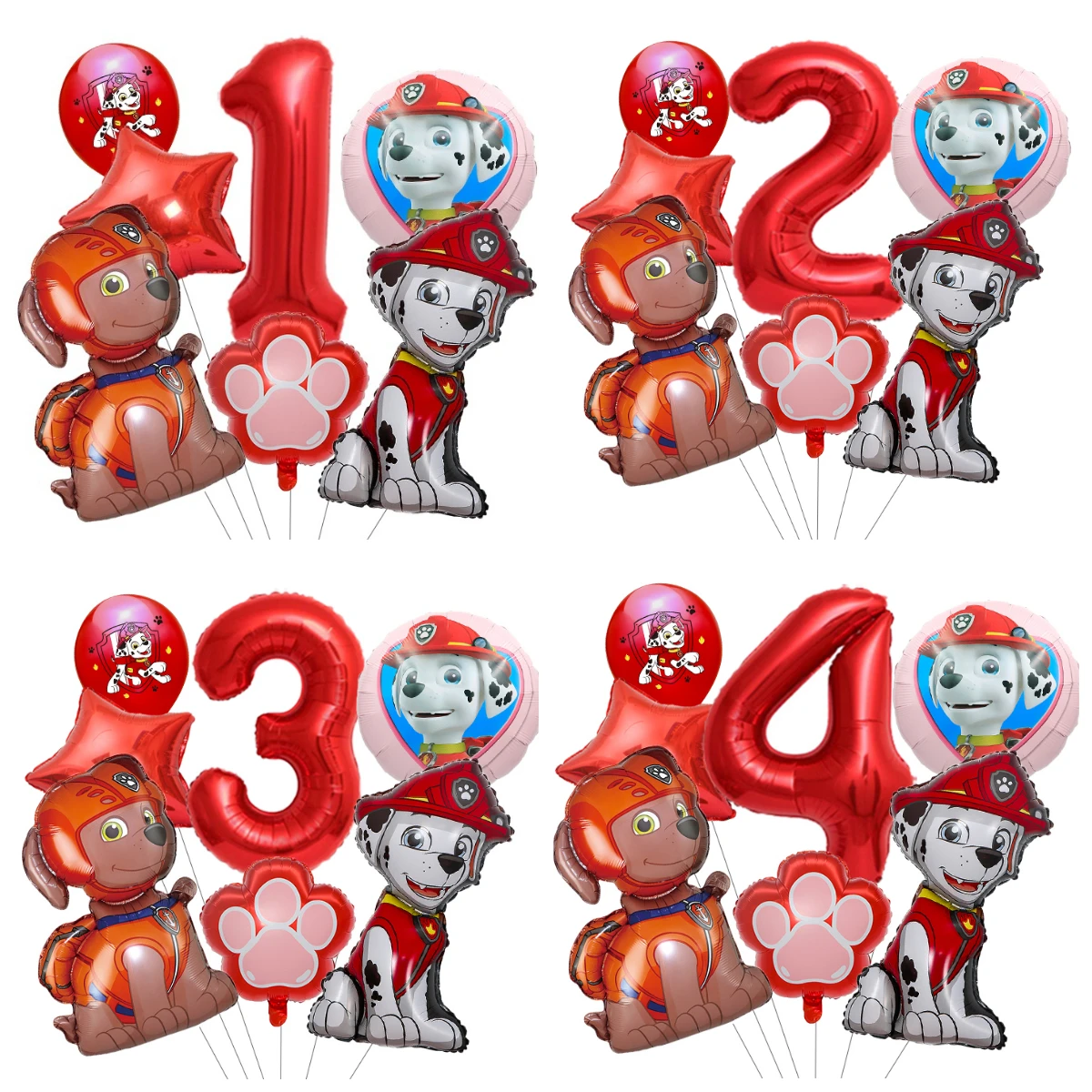 7 stücke Cartoon PAW Patrol Geburtstag Dekoration Aluminium Film Digital Latex Ballon Set Hund Kinder Party Liefert Spielzeug Geschenk