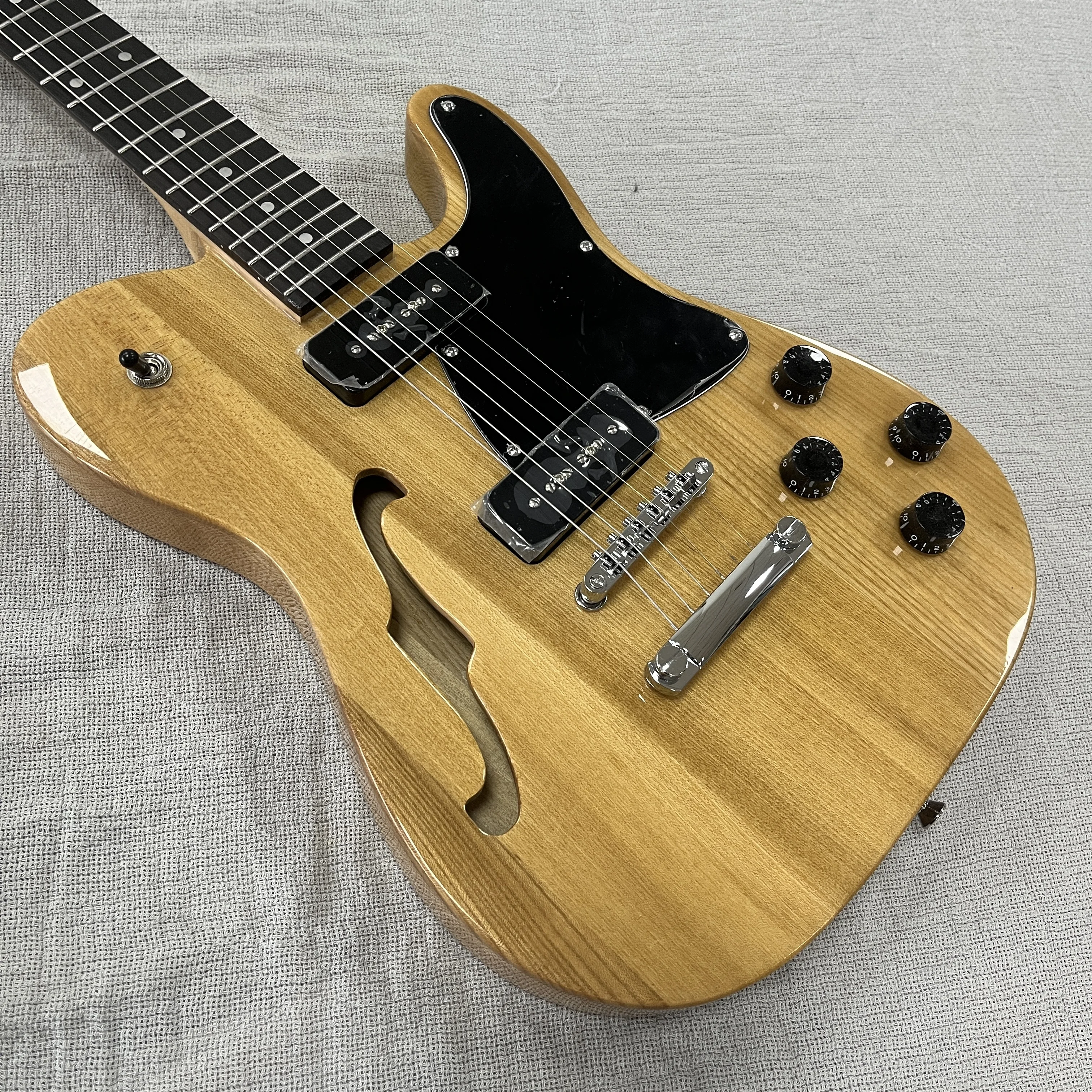 

Новая электрогитара TL Style с полуакустическим корпусом из натурального ясеня, хромированная фурнитура с F-образными отверстиями - подарок для любителей электрогитар - бесплатная доставка