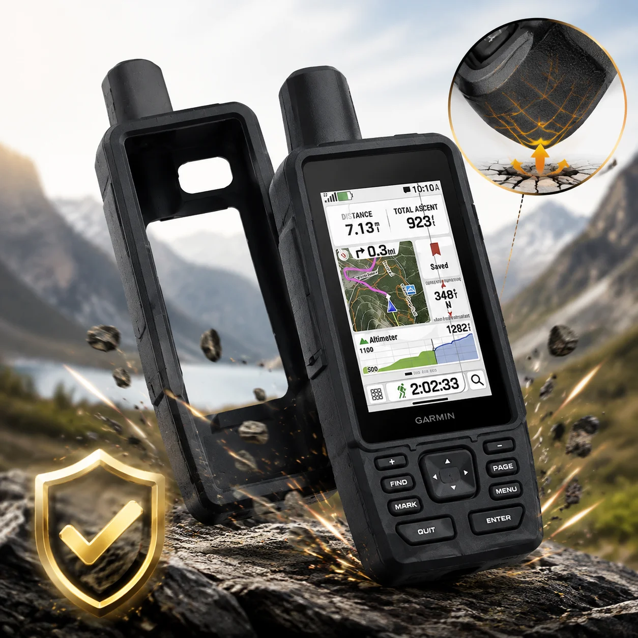 Silicone Case For Garmin GPSMAP H1 H1i Plus Screen Protector Handheld GPS Rugged Cover Anti Fall Shockproof Bumper Accessories
