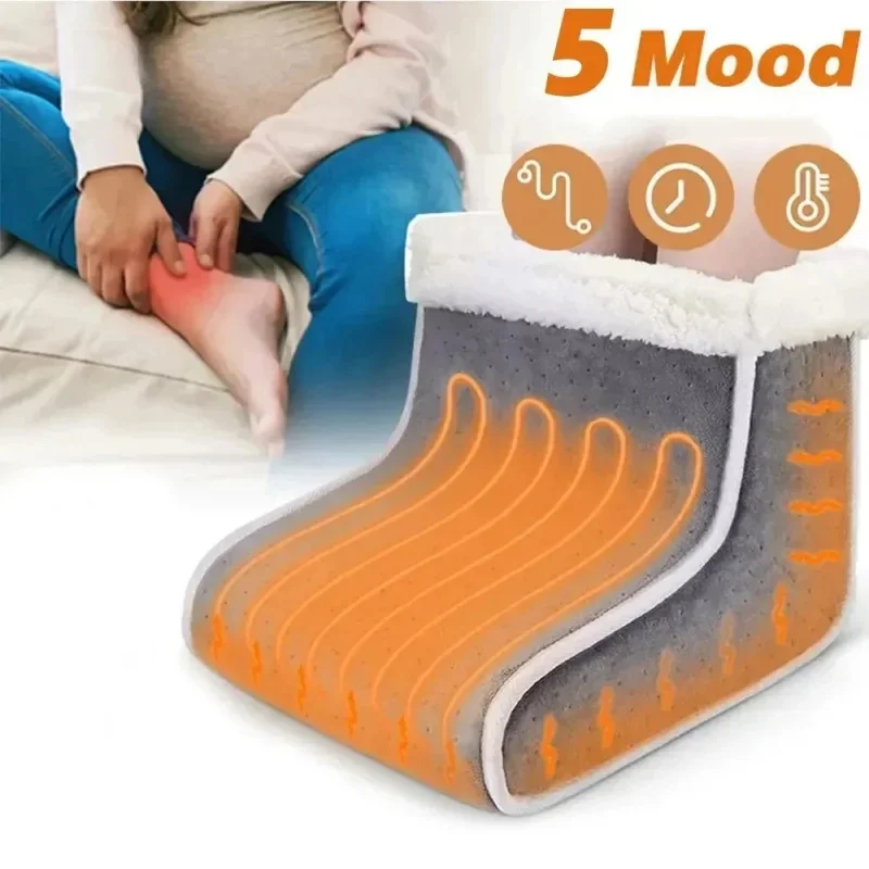 Electric Foot Heater Portable Heating Pad Leg Warmer with 5 Modes Temperature Control Under Desk Feet Warmers Home Office Supply