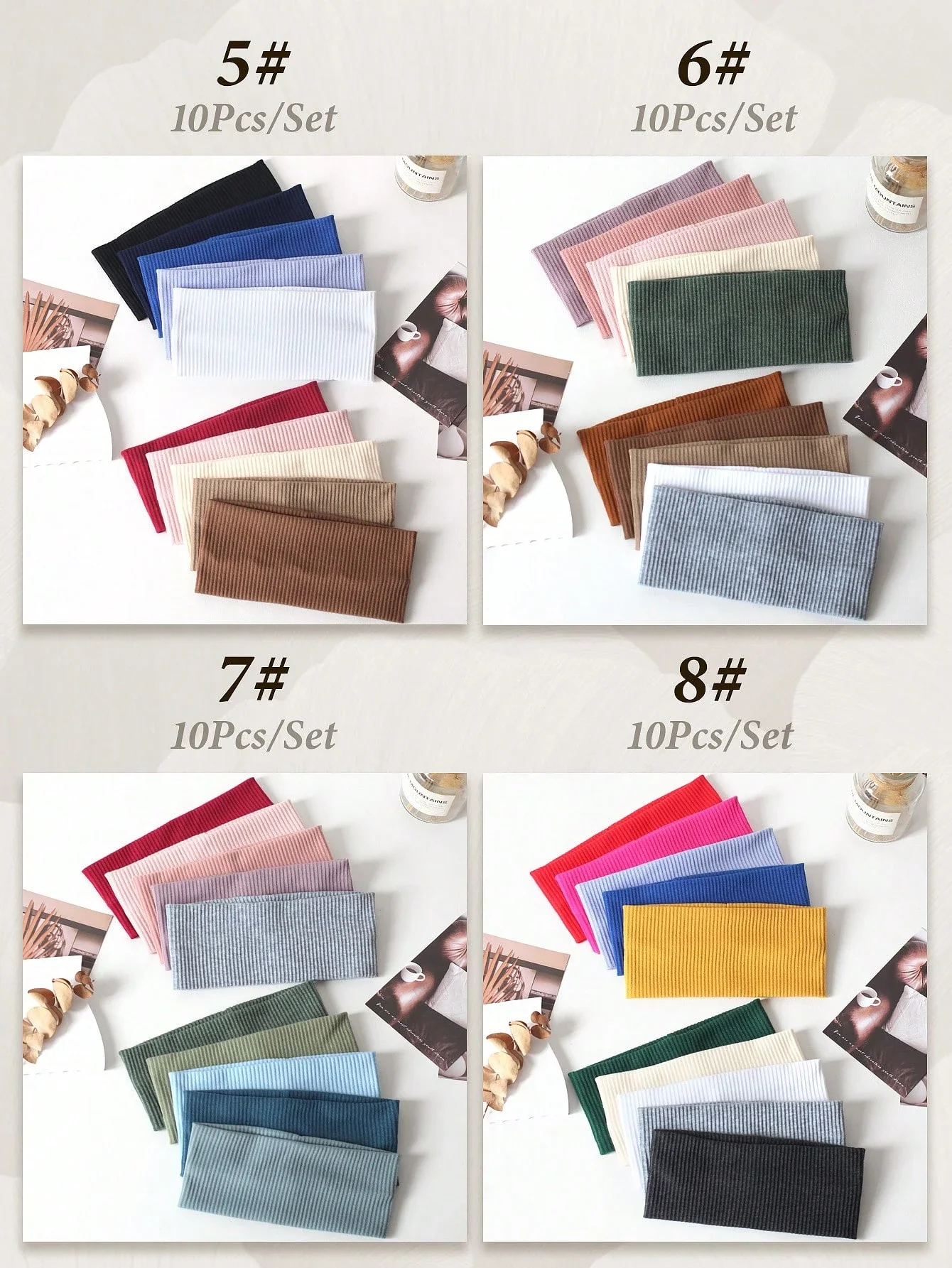 

10pcs Women's Versatile Solid Color & Striped Casual Headbands, Fashion Hair Accessories For Women, Hair Tools, Beauty