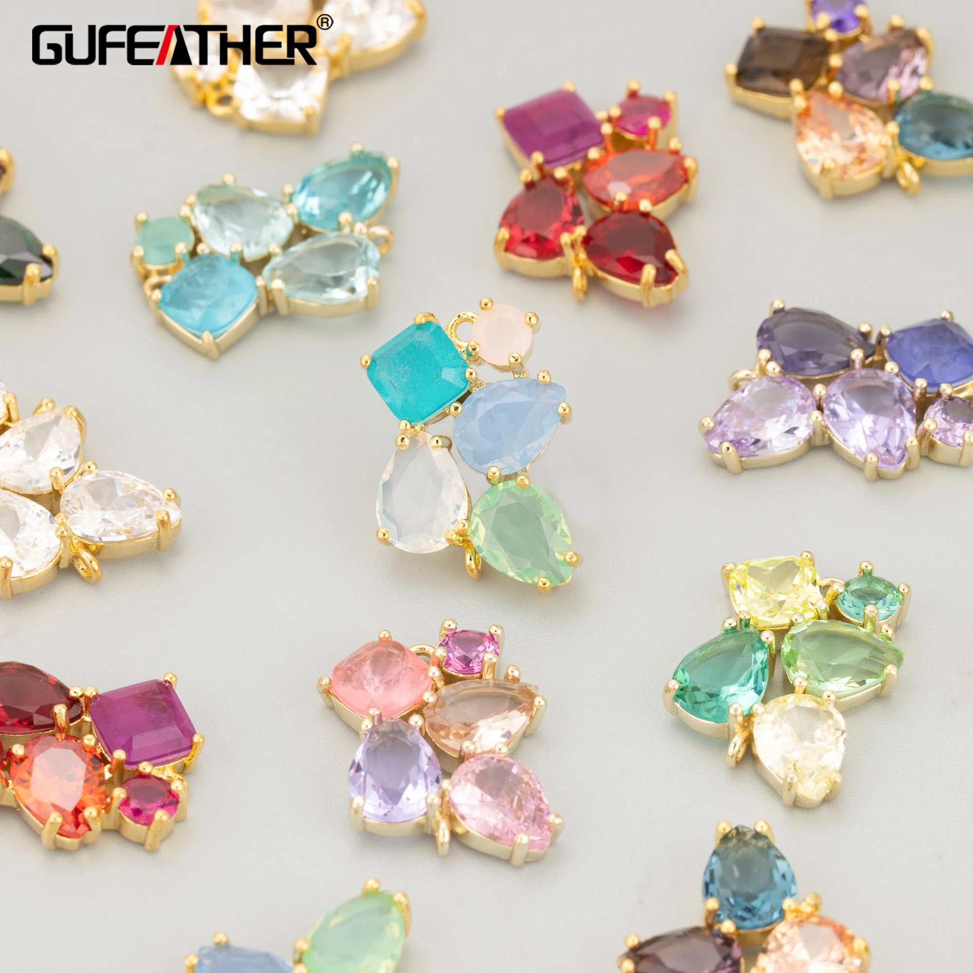 GUFEATHER, 2 Stück/Set, MI44, Schmuckzubehör, Kupfer, handgefertigt, Anhänger, Schmuckherstellung, DIY-Anhänger