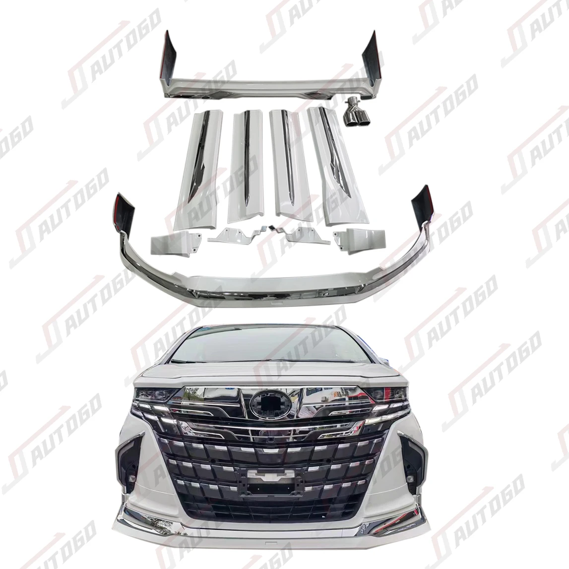 Newest Modellista Small Kit for Toyota Alphard 40 Series Anh40 2024 PP Front Bumper Rear Bumper Lip Side Skirt