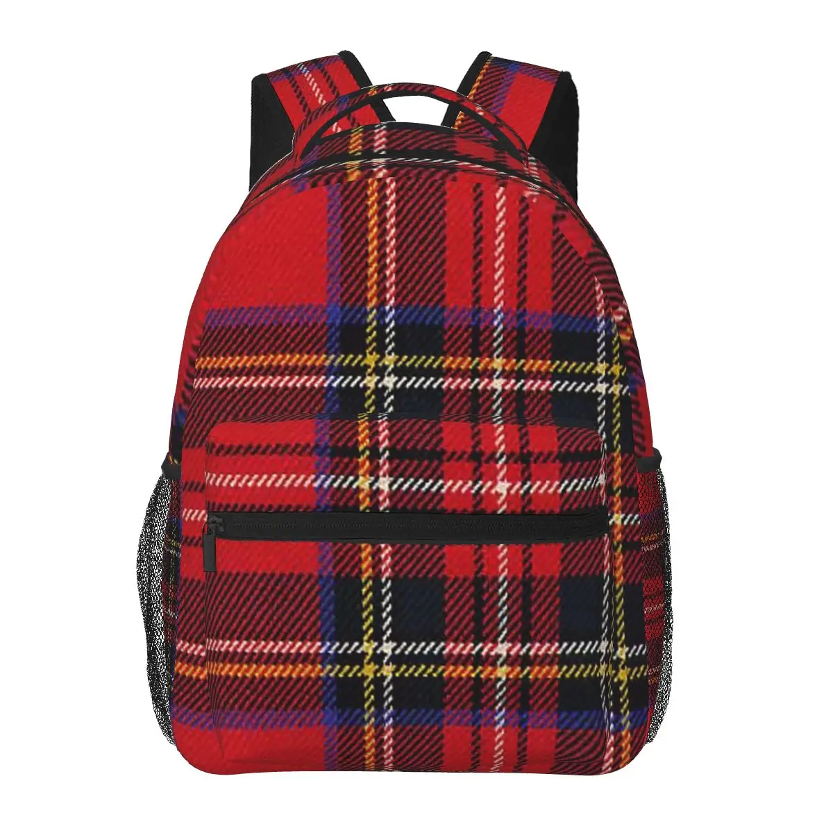Traditional Royal Stewart Scottish Tartan Student Backpack School Bag Hiking Travel Daypack for Men Women Bookbag Shoulder Bags