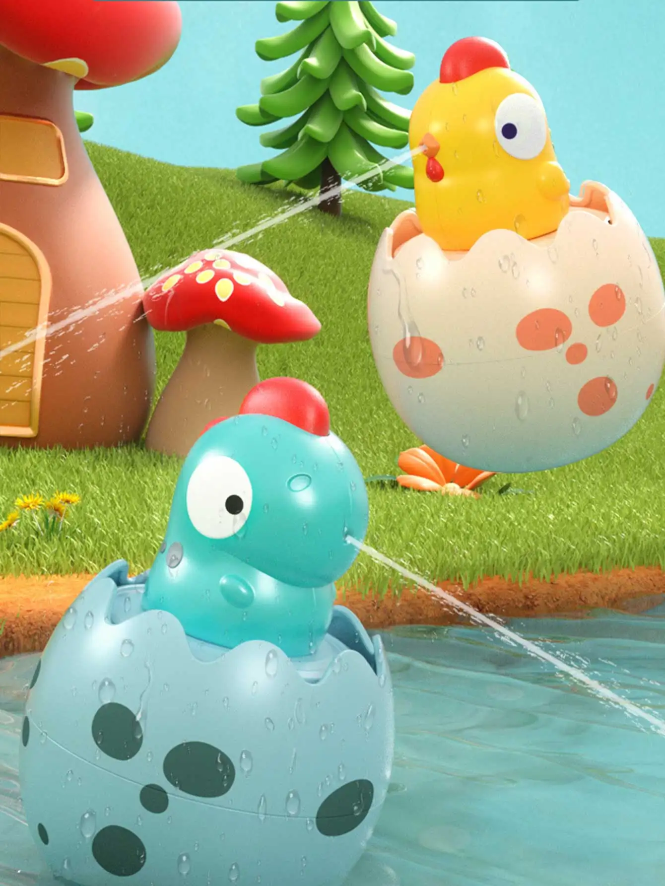 Baby Bathing Toy Kids Cute Duck Penguin Egg Water Spray Sprinkler Bathroom Sprinkling Shower Swimming Water Toys For Kids Gift image 3