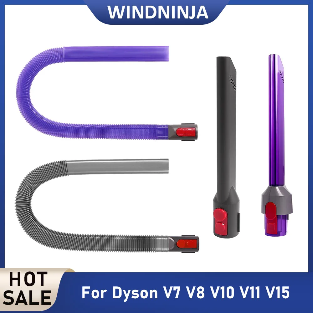Kit de Limpeza de Dutos de Secador com Bico de Sucção Plano para Aspiradores Dyson V7 V8 V10 V11 V15, Peças de Aspirador, Ferramenta de Bico Flexível para Frestas