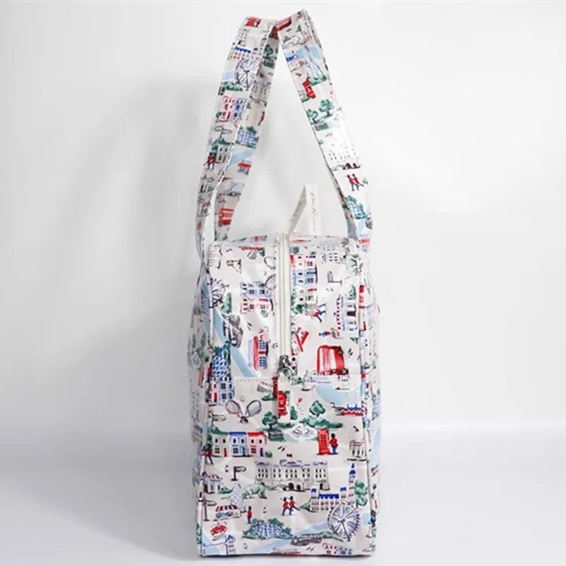 Borsa CathKidston 38*15*28cm borsa da ragazza di grande capacità borsa a tracolla impermeabile con stampa della città di londra