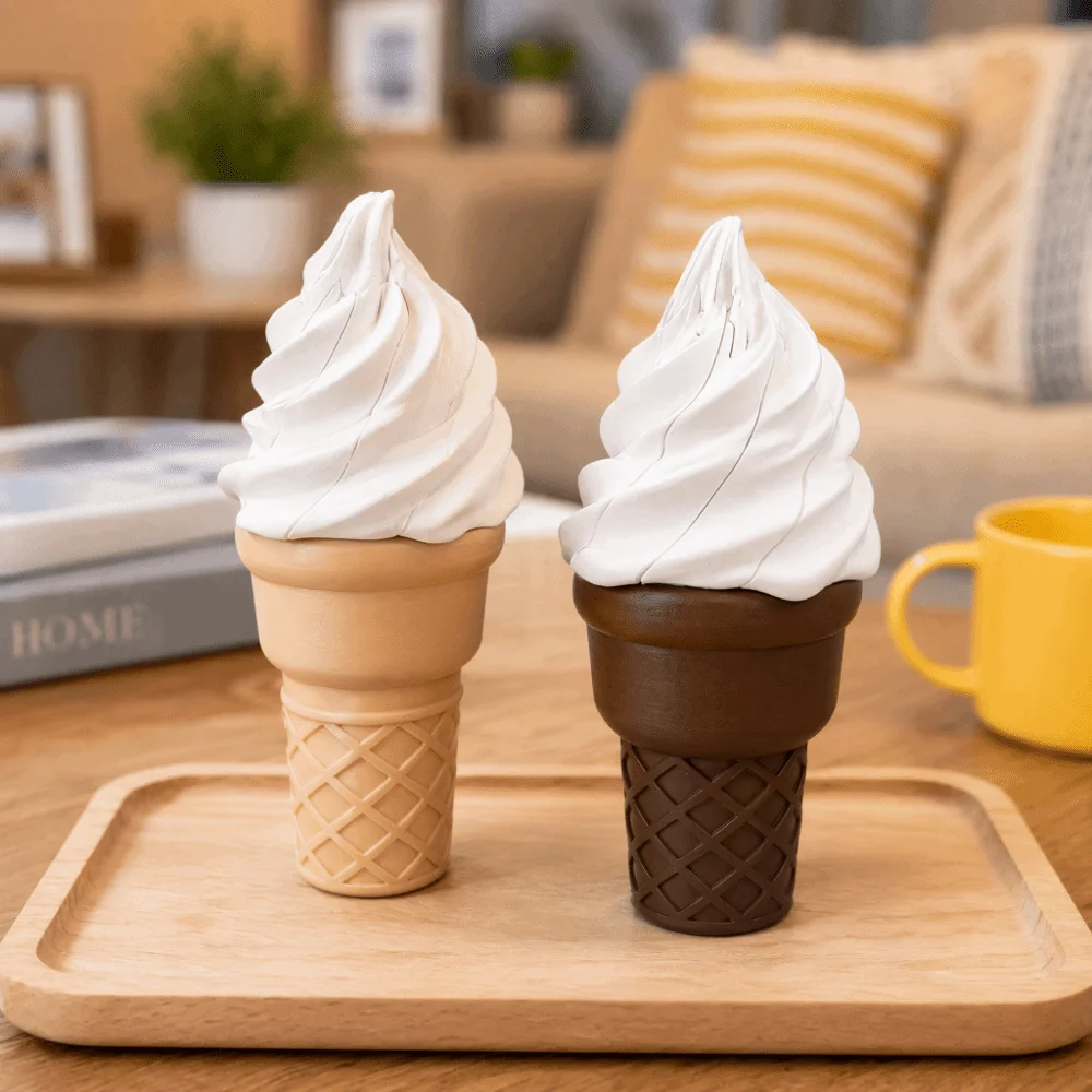 3D Printed Telescopic Ice Cream Spiral Style Creative Retractable Cone Shaped Funny Extendable Prank Cosplay