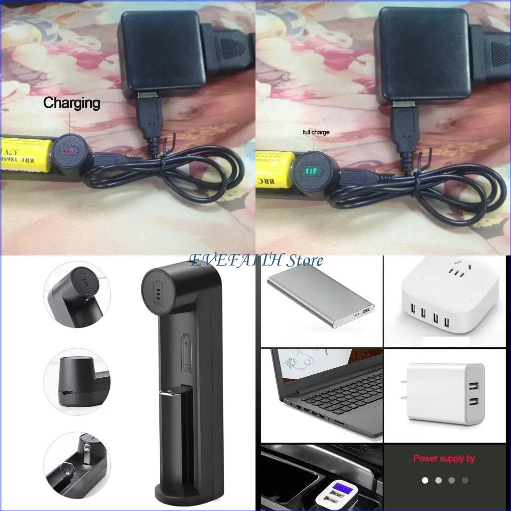 

124B USB for 21700/20700/26650/18650/18490 3.7VRechargeable Li-Ion Battery