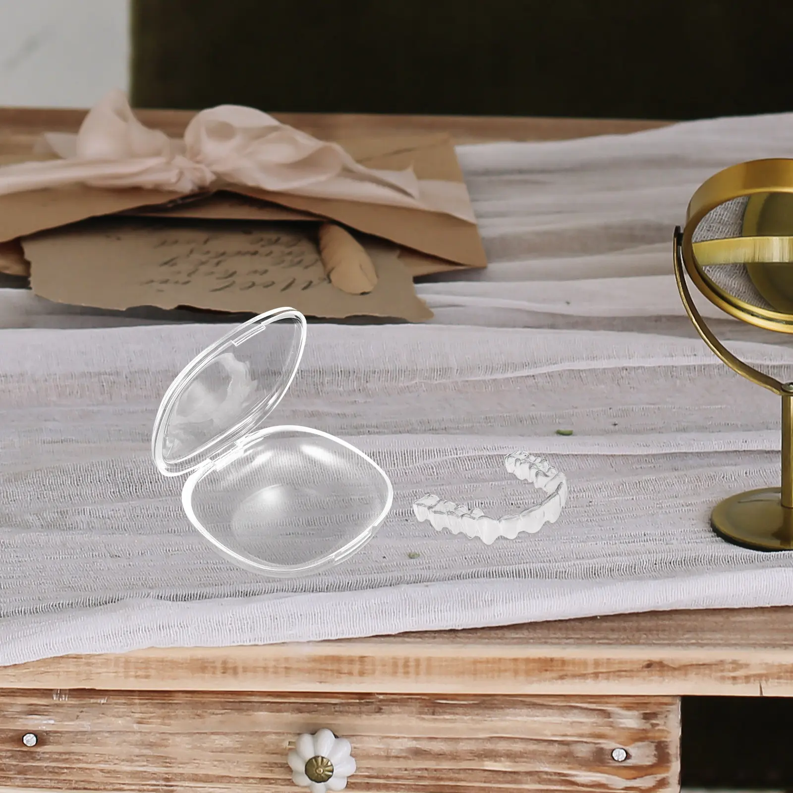 

Набор из 3 прозрачных контейнеров для ретейнеров, маленькие футляры для зубных протезов, портативные коробки для хранения, для путешествий