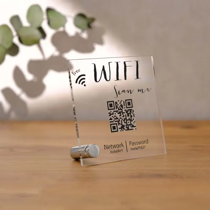 Custom Personalised WIFI Password Sign, WIFI QR Code Sign,,Custom mini Sign for Airbnb,Office Wifi sign,Hostel or hotel wifi