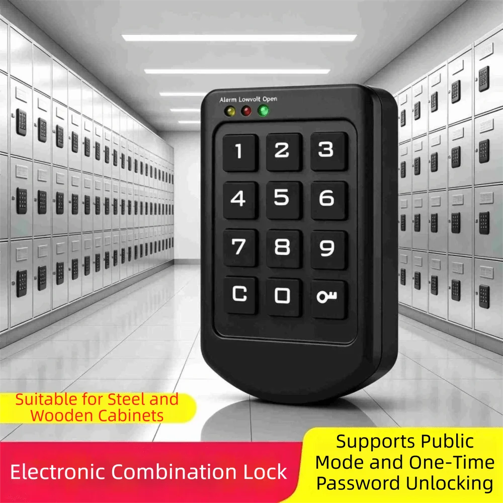 Keyless Digital Cabinet Lock Low Power ABS Plastic Panel Touch Keypad Lock USB Power Backup Customizable Code