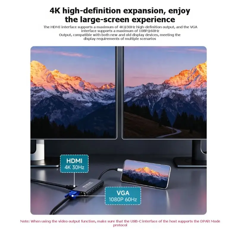 X64A-HDMI-Compatible 4K 30Hz 11-In-1 USB C Hub Docking Station Multiport Adapter With USB 3.0 Ports 100W PD Fast Charging