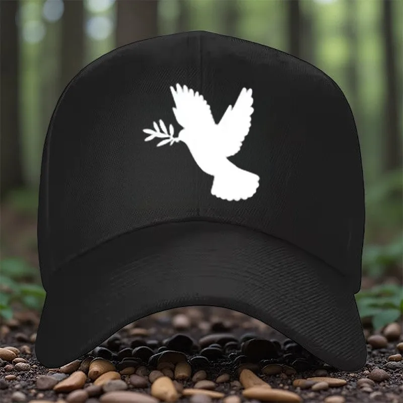 Peace Dove Olive Branch Baseball Cap Polyester Adjustable Sun Hat Outdoor Casual Cap for Men Women