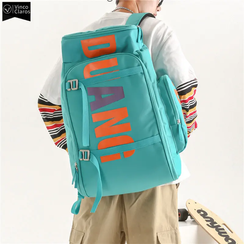 VC-Bolsa de gran capacidad para Skateboard y esquí, mochila de viaje para hombre, Mochila deportiva para senderismo, separación en seco y húmedo