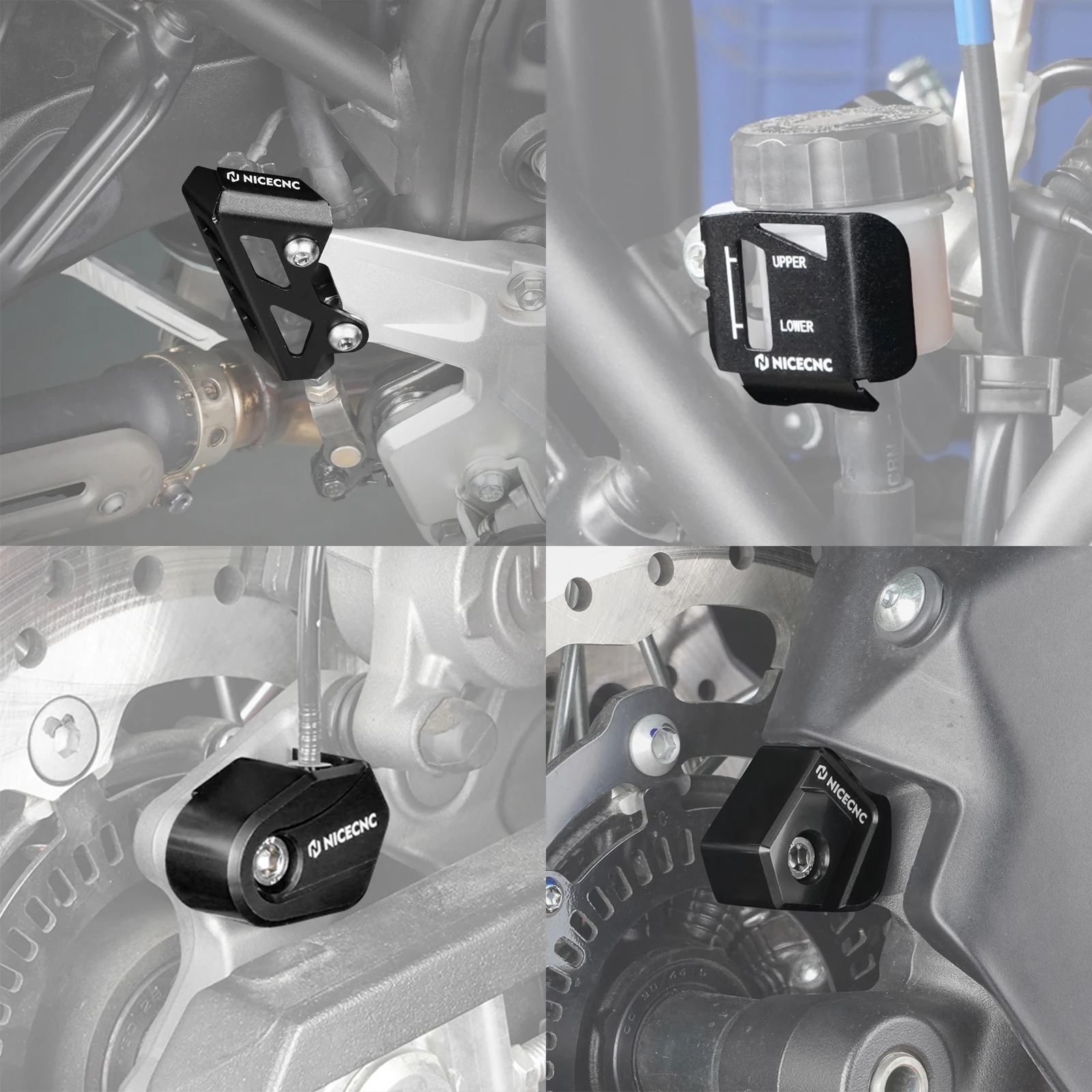 For Yamaha Tenere 700 T700 XTZ 700 2019-2024 Front Rear ABS Cable Guard Cover Rear Brake Master Cylinder Reservoir Guard