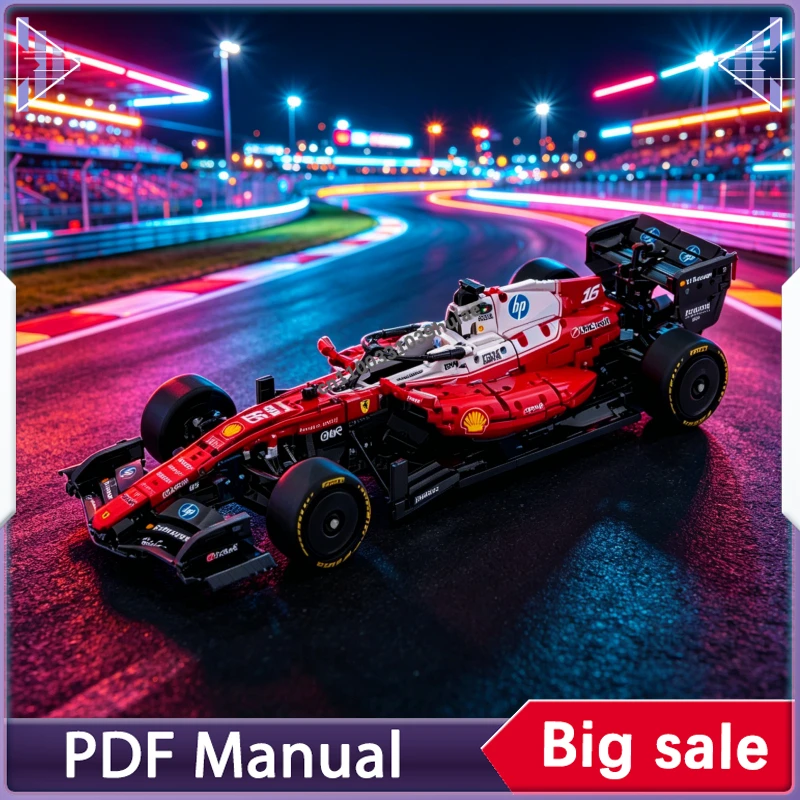

1:8 Super Sports Car MOC Racing Model, Exquisite Streamlined Body Design, Small Particle Building Bricks for Adult Collectors