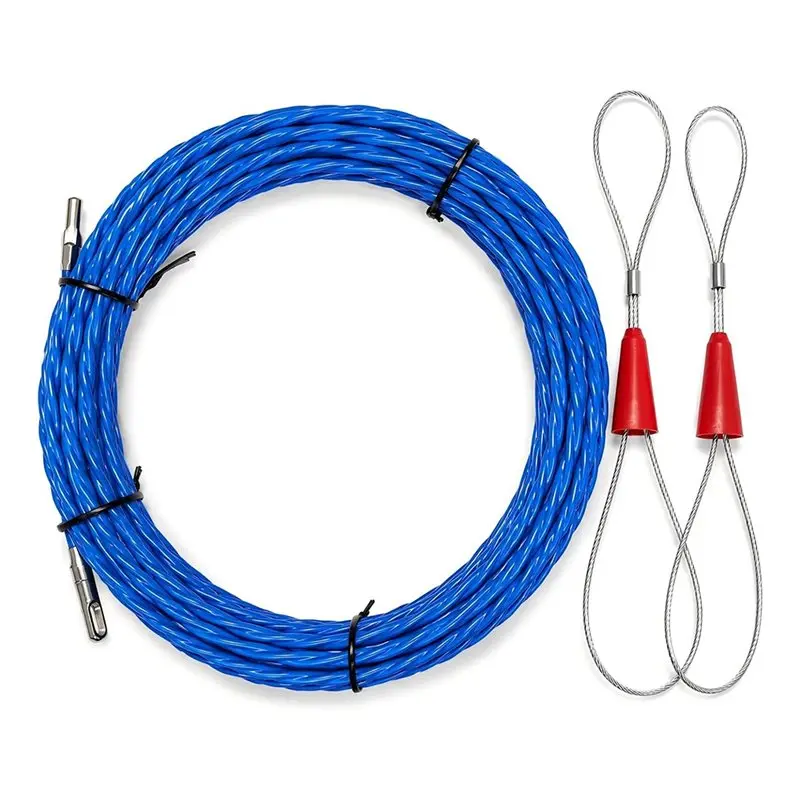 JHD Fish Tape Cable Puller Kit Duct Rodder Flexible Wire Puller With Swivel Head Wall Conduit Ceiling Electrical Wiring Work
