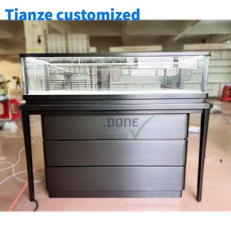 [Customized]Custom Jewellery Counter Display Cabinet Used Glass Display Cases MDF Jewelry Showcase