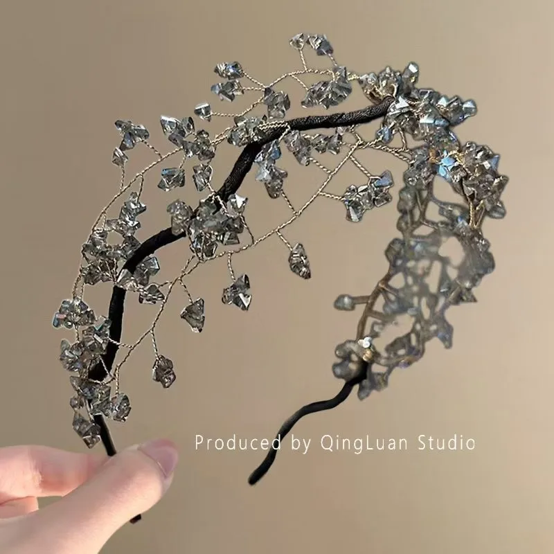 

Green Fashion Luxury Crystal Beaded Hair Band for Women Girls Sparkling Zircon Elegant Headdress Hair Headwear Accessories Gifts