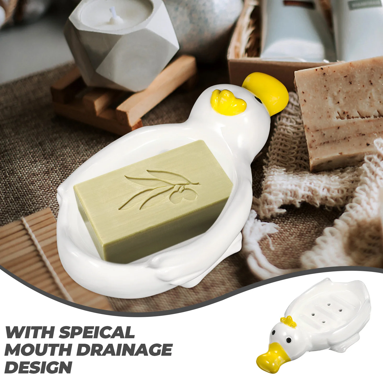 

Керамическая мыльница с животными, практичный держатель для слива мыла, декоративная коробка для дома, ванной комнаты и кухни, керамическая коробка для хранения