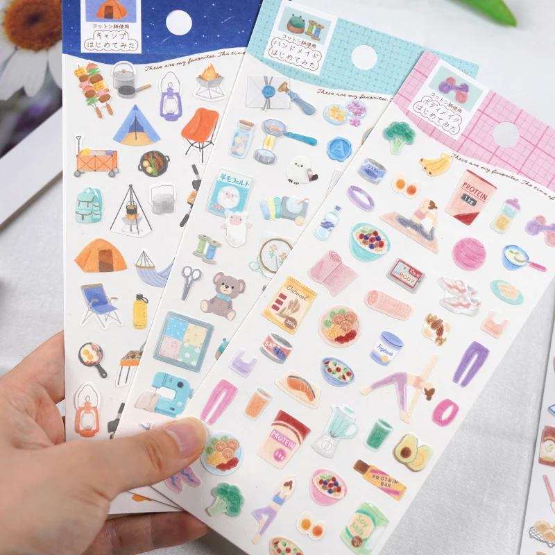 3 قطعة/6 قطعة الحياة الحلوة الأشياء اليومية ملصقات سكرابوكينغ Diy بها بنفسك مجلة ملصقات لطيف القرطاسية ديكور اللوازم المدرسية هدية