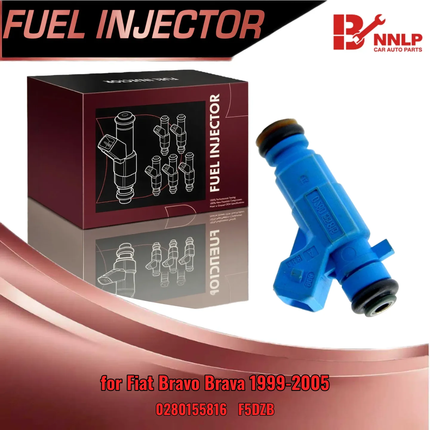

For Fiat Bravo Brava 1999 2005 1pc Fuel Injector 0280155816 F5DZB