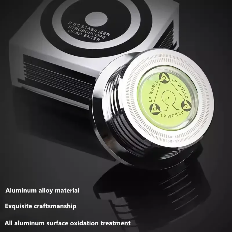Giradischi per dischi per lettore Stabilizzatore per dischi in vinile LP universale Lettore musicale 50Hz con accessori di livello Morsetto per pesi in lega di alluminio