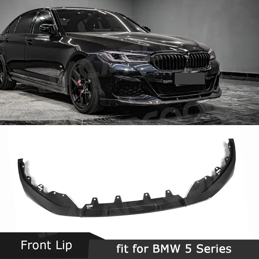 

3Pcs/Set Carbon Fiber Front Bumper Chin Lip Spoiler For BMW G30 G38 M Sport 2021+ M style Car Bumper Guard Apron Protector Cover