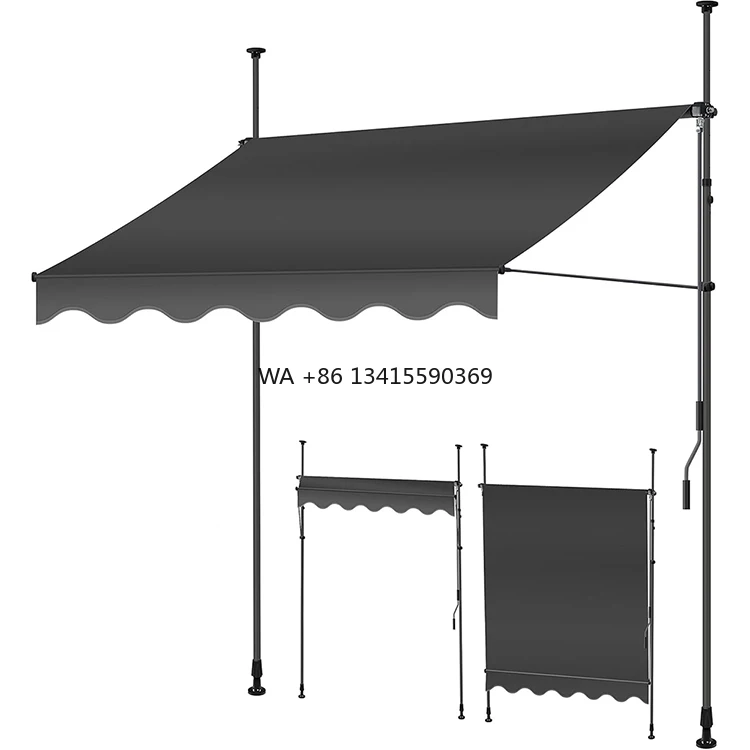 

Manual Patio Retractable Balcony Height-Adjustable Clamping Awning