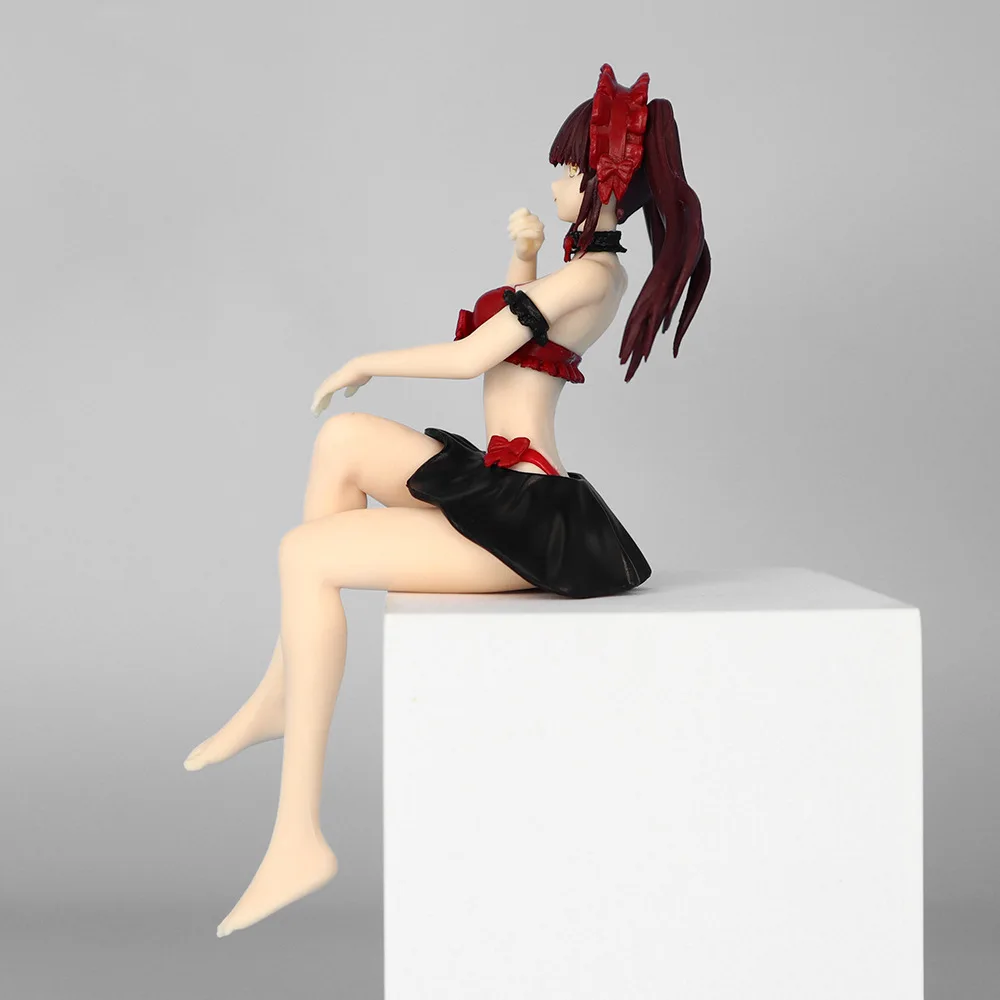 Anime Tokisaki Kurumi kawaii sitting posture Action Figure PVC model Toys doll Desk Decor car ornament Collectible Gifts boxed