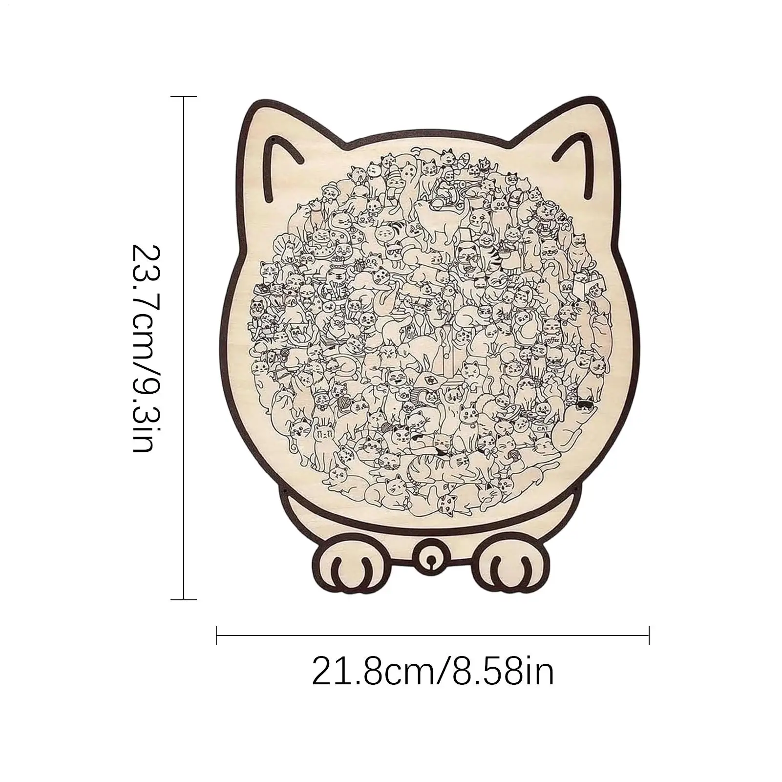 Katzen-Holzpuzzle, 135 Teile, langlebig, präzise Dekoration, Holz, herausforderndes Puzzle für Katzenliebhaber, Zuhause, Regal, Familie, Freunde