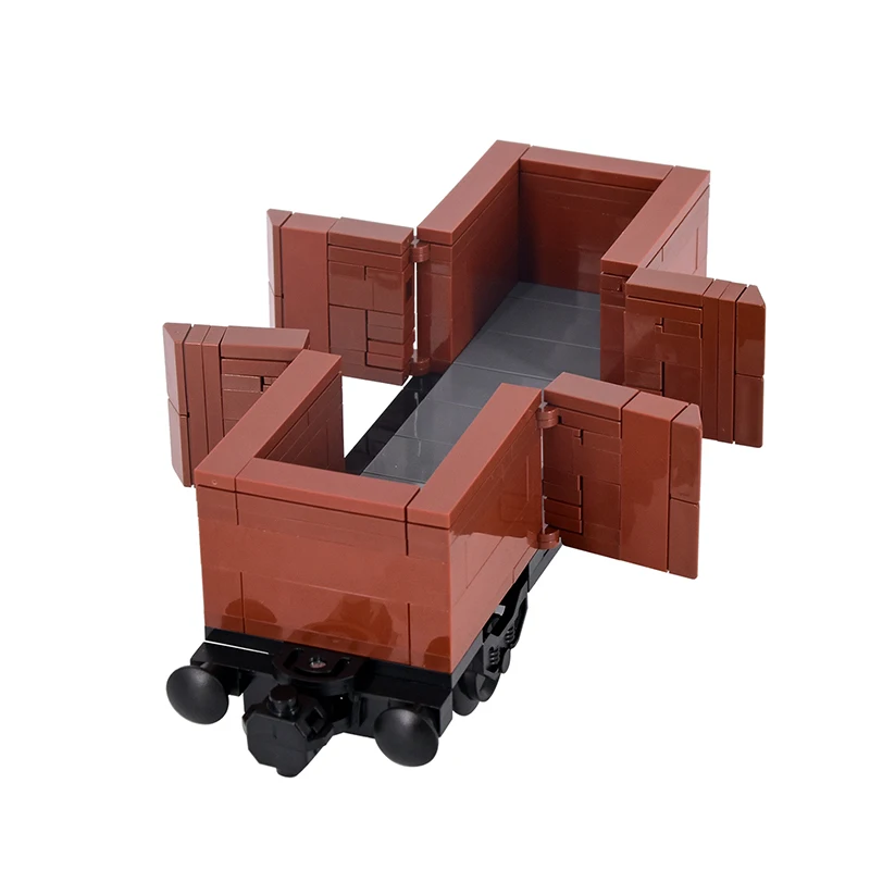 MOC City Kreatywny Otwarty Ciężarówka Górnicza ‌   Klocki konstrukcyjne kolejowe szyny transportowe DIY zabawki techniczne dla dzieci prezenty