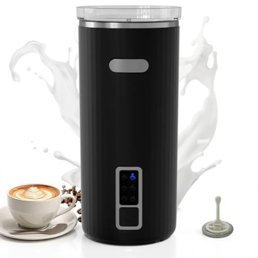 

Электрический вспениватель молока 6-в-1 с автоматическим приготовлением теплой и холодной пены для латте, капучино, макиато, черного кофе. Легко моется. Идеально подходит.