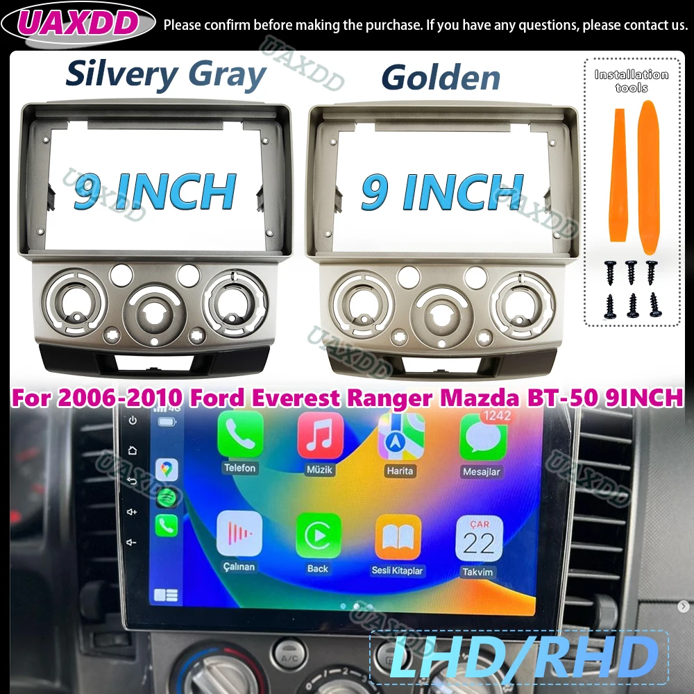 For 2006-2010 Ford Everest Ranger Mazda BT-50 9INCH Car radio Android Kit panel Automotive frame fascia dashboard CD accessories