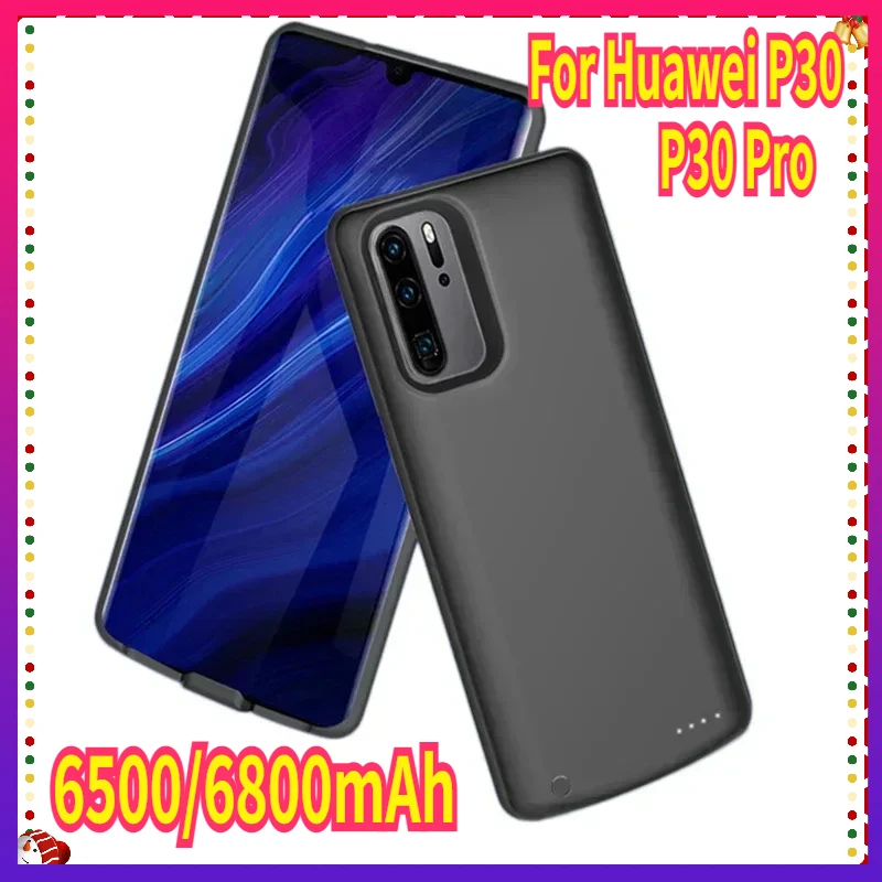 

6500/6800mAh External Backup Battery Charger Cases for Huawei P30 Pro Power Bank Charging Cover Case for Huawei P30 Battery Case