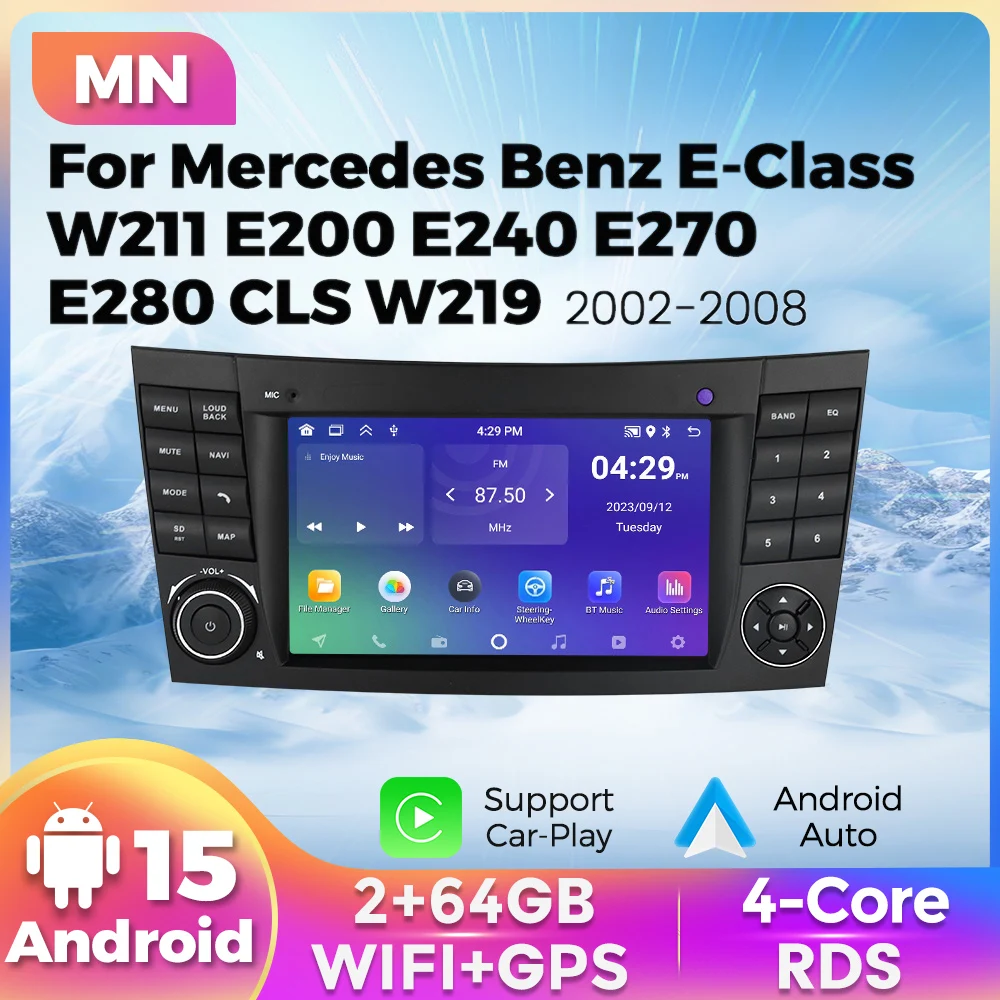 Android Video Stereo für Mercedes Benz E-Klasse W211 E200 E220 E300 E350 E240 E270 E280 CLS KLASSE W219 Carplay Auto Auto Radio GPS