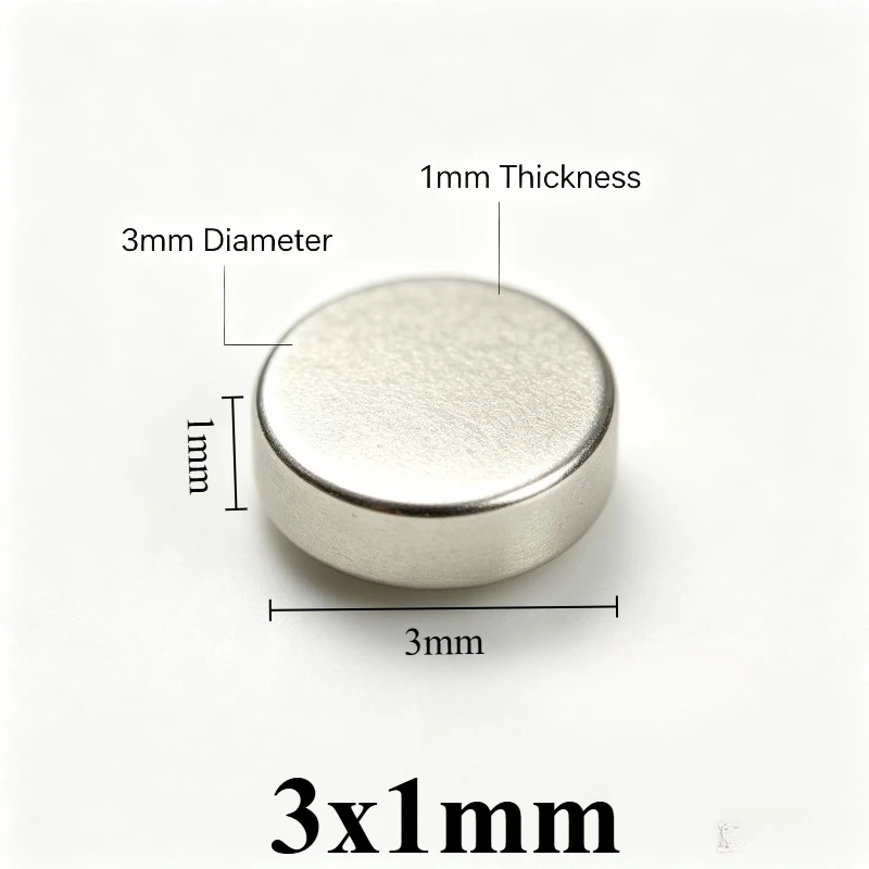 N35 3x1mm Round Disc Neodymium Magnet Tiny Small Magnets for Fridge Office Paper Fix DIY Handmade Crafts 3*1mm