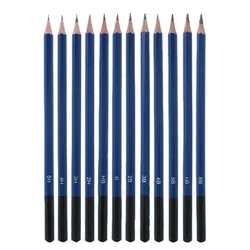 12Pcs Professional Wooden Sketch Drawing Pencil 5H 4H 3H 2H HB B 2B 3B 4B 5B 6B 8B Wood Painting Pencils Stationery Supply