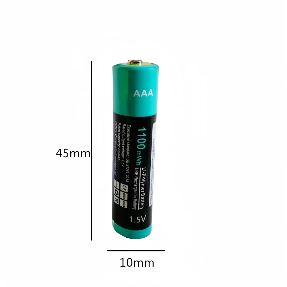 8PCS ZNTER 1100mWh 1.5V AAA rechargeable battery lithium polymer rechargeable battery with Type-C cable charging