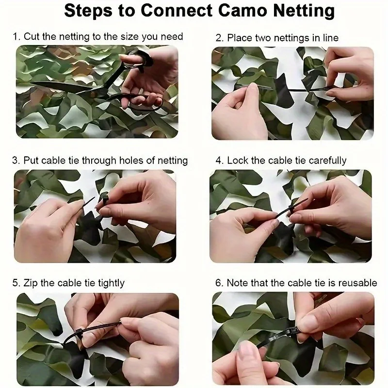 Tarnnetze: Für Jagd, Camping, Militärzwecke, Sonnenschutz und Versteckung - Waldtarnnetz für den Außenbereich – Detail 3